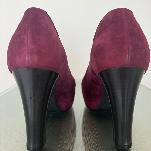 Michael Toshi Burgundy Suede with mini locks new never worn size 37.5 (7.5) - Picture 2 of 10